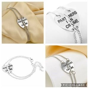 His Her Lovers Boyfriend Girlfriend Husband Wife Partners in Crime Bracelets Set